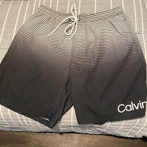 Calvin Klein Men's Gradient Black and White Swim Shorts